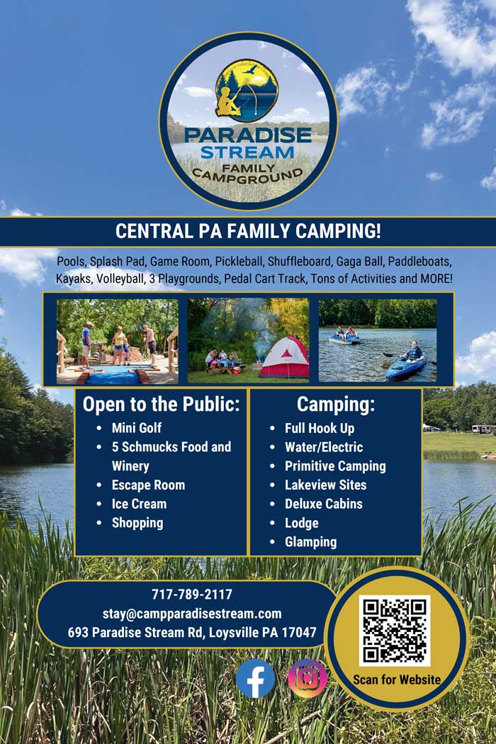 Paradise Stream Family Campground <center>Paradise Stream Family Campground | <b><a href="https://campparadisestream.com/" target="_blank" rel="noopener noreferrer">CLICK HERE to view the website</a></b></center>
